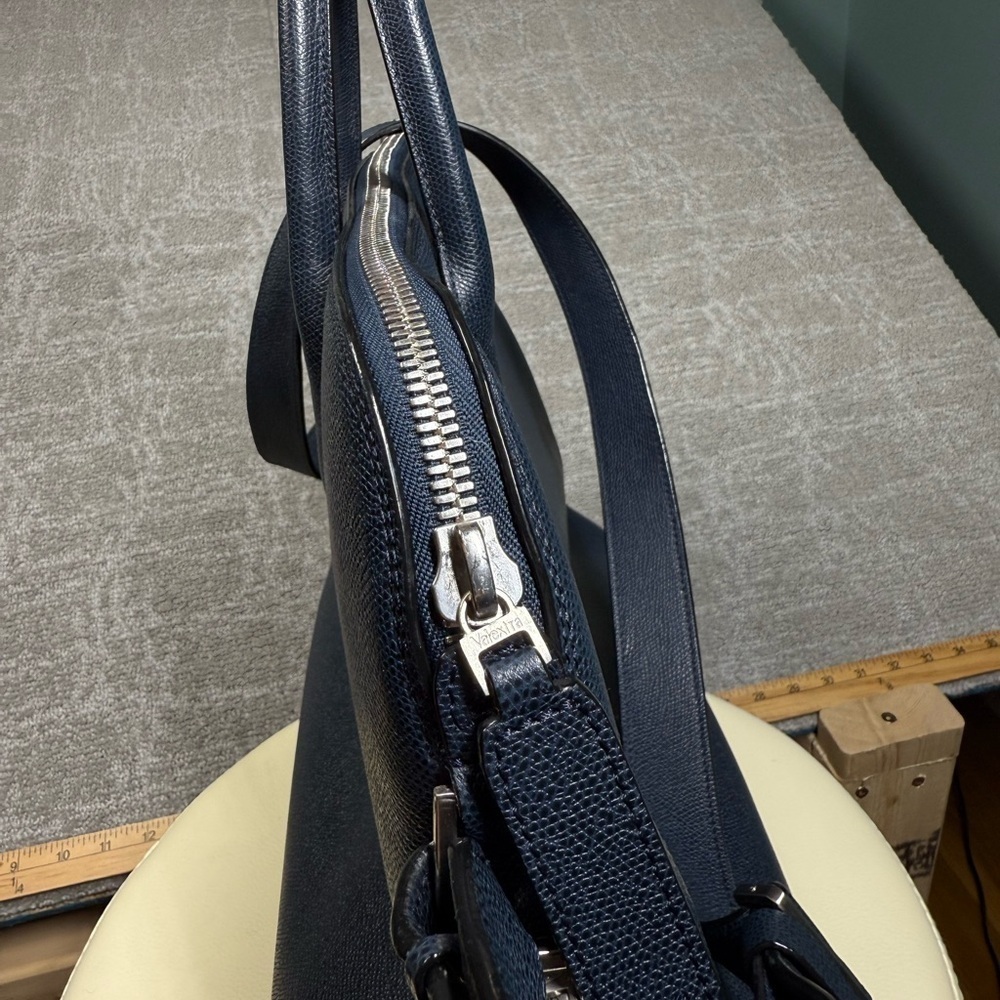 Valextra MyLogo Bowling Bag Blue - Picture 6 of 16
